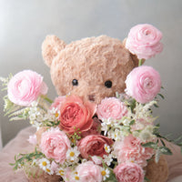 Teddy flower basket 熊抱花籃