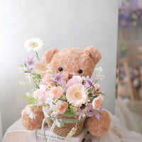 Teddy flower basket 熊抱花籃