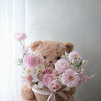 Teddy flower basket 熊抱花籃