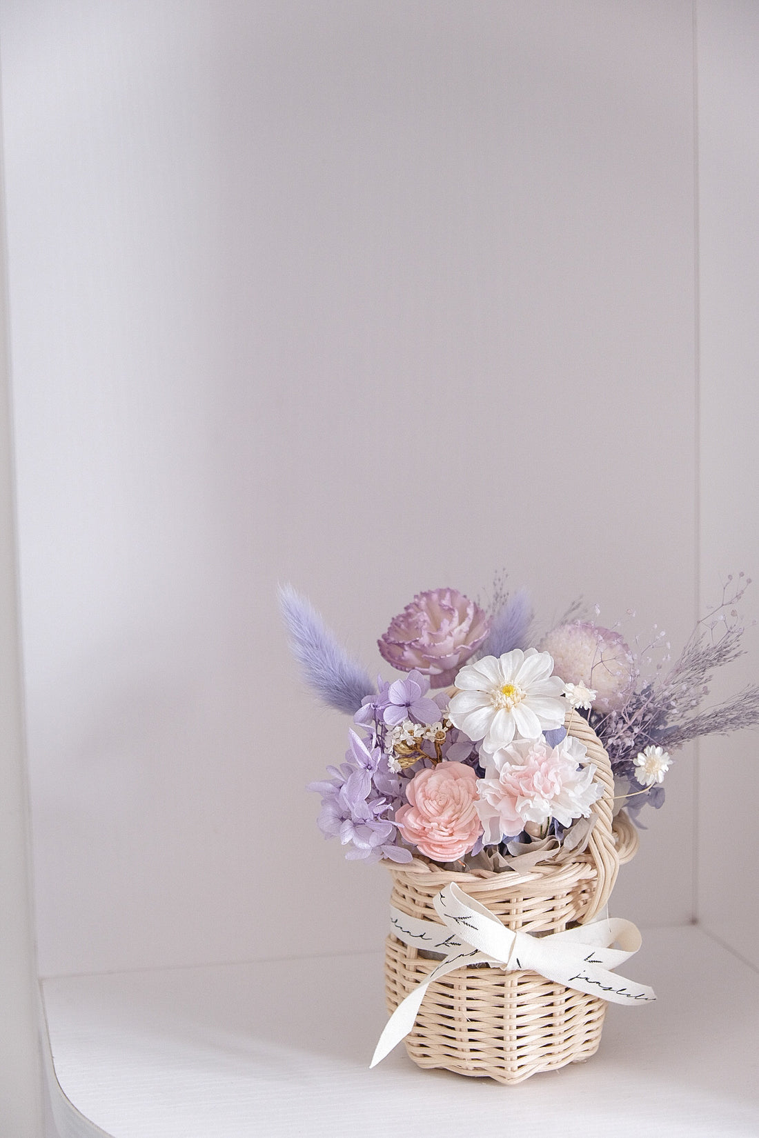 Preserved flower basket